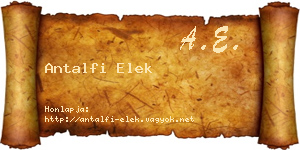 Antalfi Elek névjegykártya
